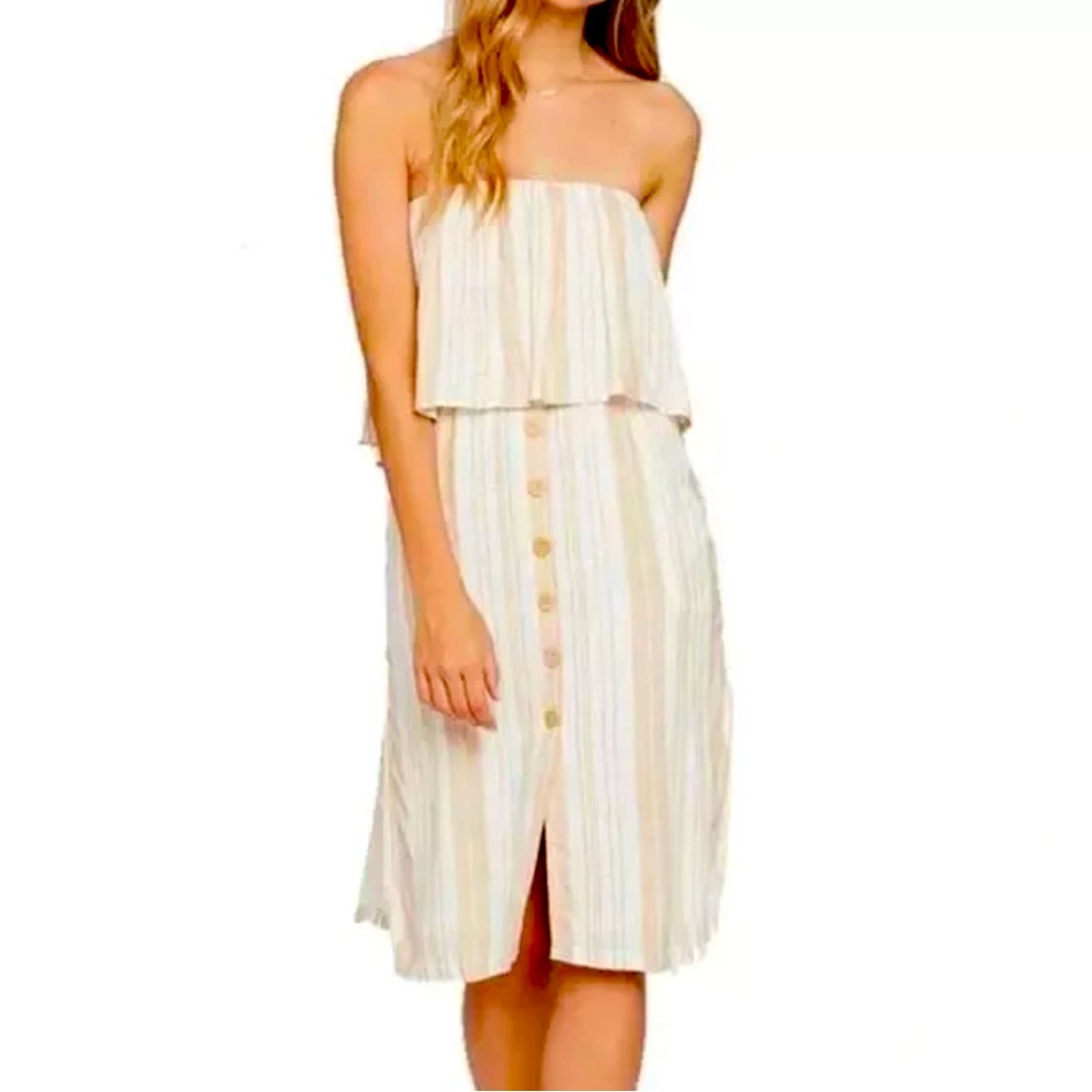 L*SPACE‎ Daydreamer Midi Dress Sunsational Stripe Sundress Pockets, Visco…